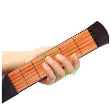 Portable Pocket Guitar 6 Fret Model Wooden Practice 6 Strings Guitar Trainer Tool Gadget for Beginners