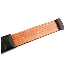 Portable Pocket Guitar 6 Fret Model Wooden Practice 6 Strings Guitar Trainer Tool Gadget for Beginners