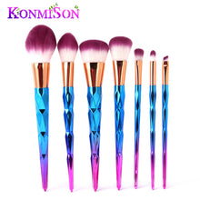 Konmison Makeup Brushes Set Rainbow Gradient Diamond Cosmetic Base Brush Foundation Eye shadow Blush Powder  Make up Brush Kit