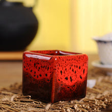 High Temperature Kiln Small Flower Pots Square Simple Multicolored Ceramic Mini Multi-meat Thumb Basin Chinese Wind Color Kiln